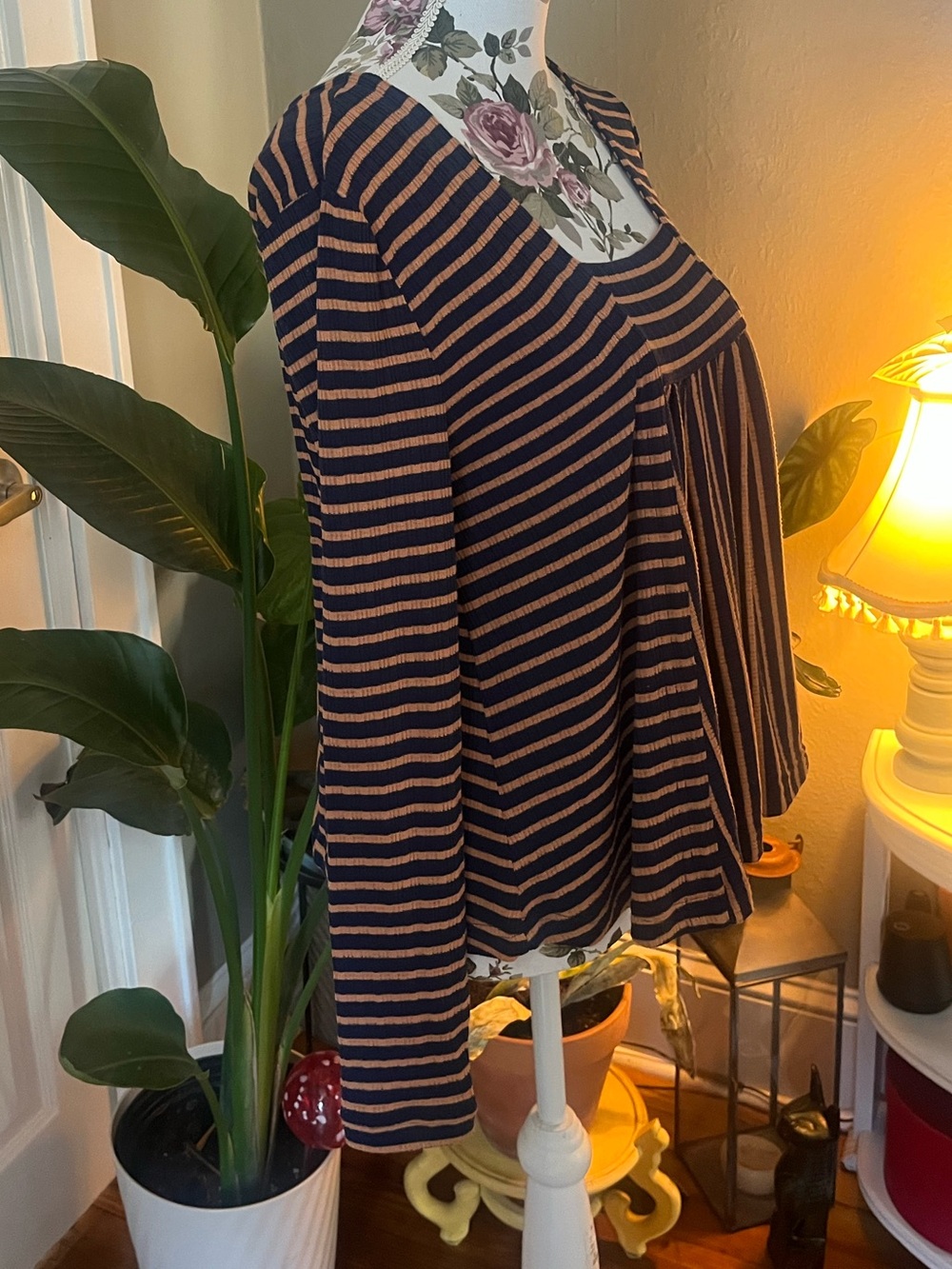 Liverpool Striped Square-Neck Womens Top - Picture 7 of 8